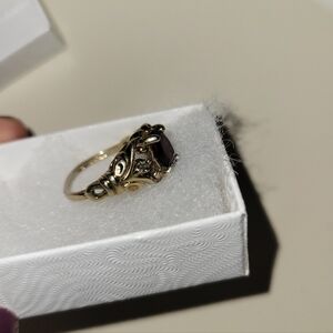 Family Heirloom Vintage Gold and Red Stone Women's Ring